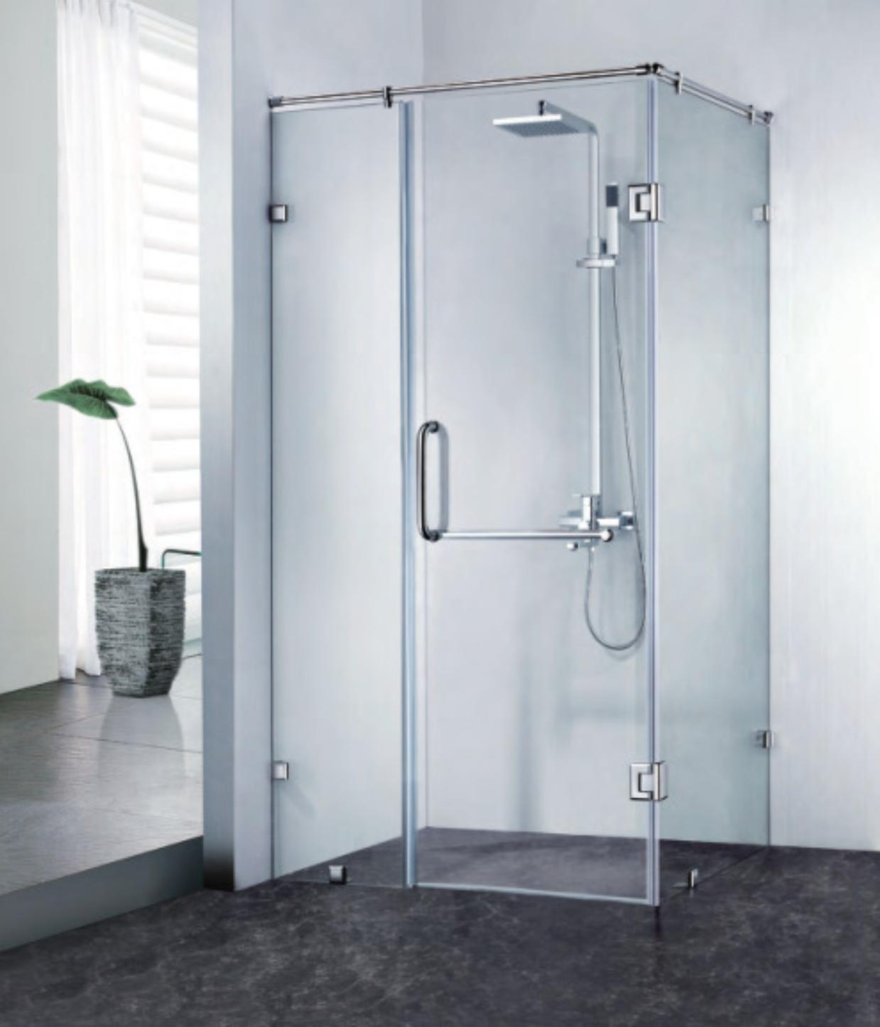 vách tắm kính mở quay đẹp sang trọng